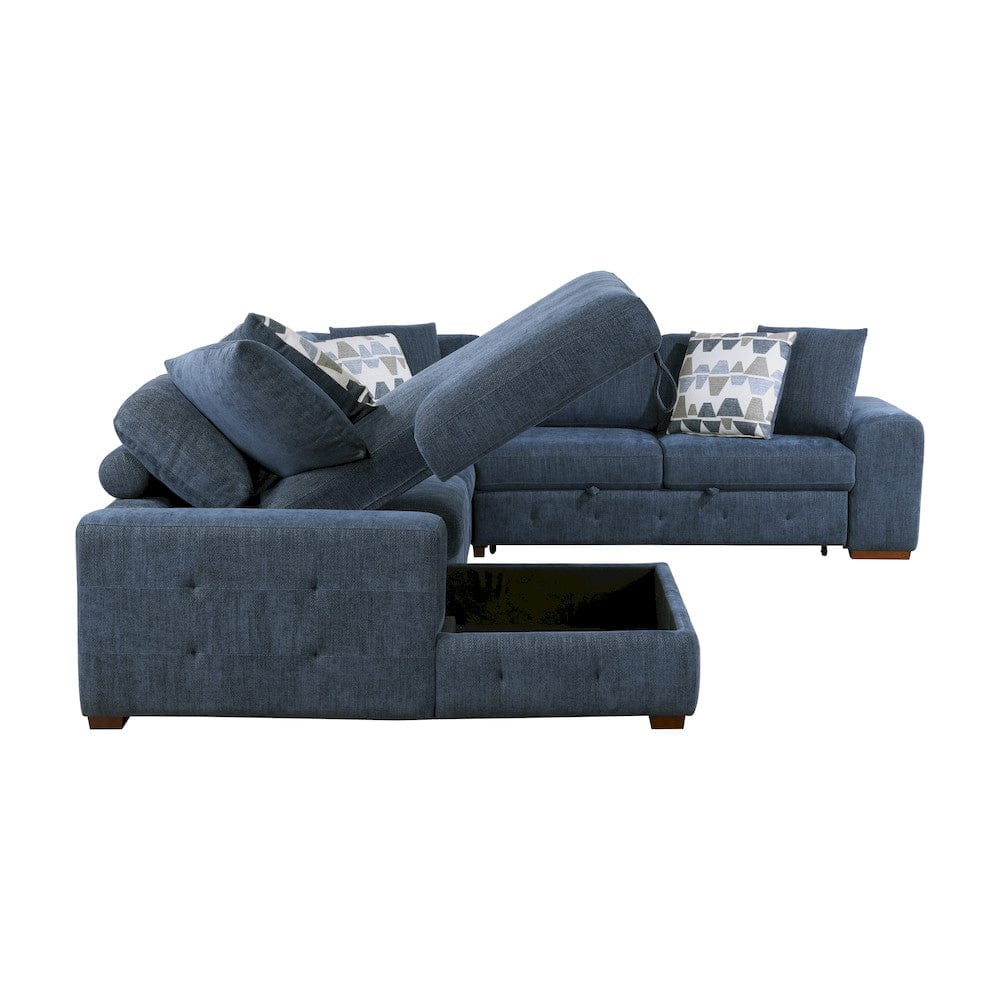 Homelegance  - Raife 4-Piece Sectional W/ Left Chaise in Blue - 9624BUx42RLC  view 6