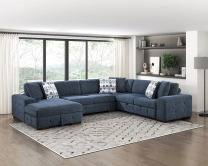 Homelegance  - Raife 4-Piece Sectional W/ Left Chaise in Blue - 9624BUx42RLC  view 8