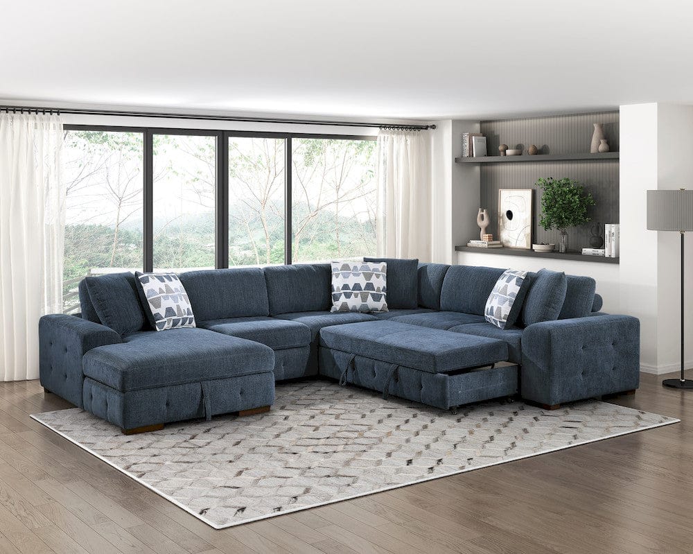 Homelegance  - Raife 4-Piece Sectional W/ Left Chaise in Blue - 9624BUx42RLC  view 10