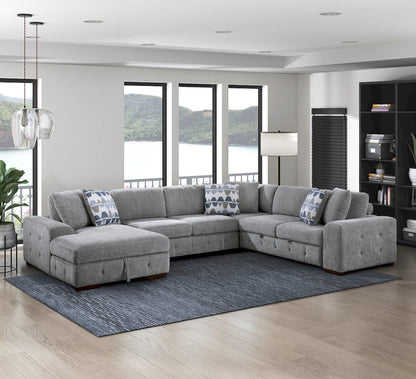 Homelegance  - Raife 4-Piece Sectional W/ Left Chaise in Gray - 9624GYx42RLC  view 6