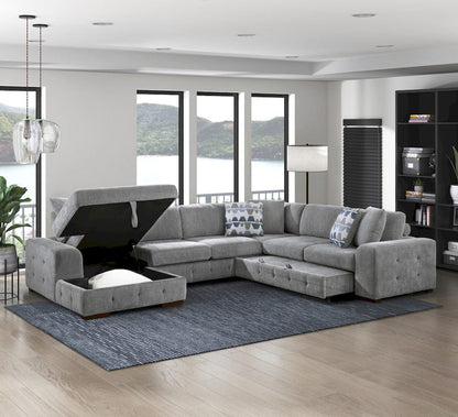Homelegance  - Raife 4-Piece Sectional W/ Left Chaise in Gray - 9624GYx42RLC  view 7