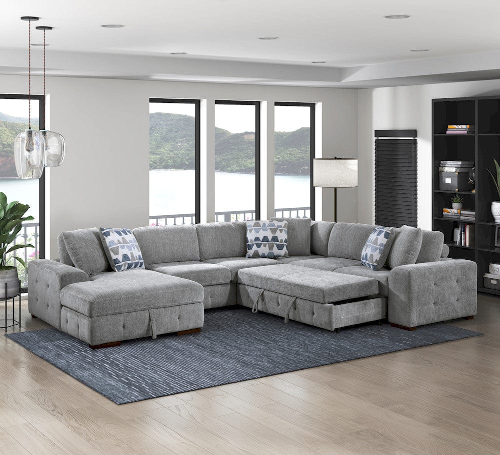Homelegance  - Raife 4-Piece Sectional W/ Left Chaise in Gray - 9624GYx42RLC  view 8