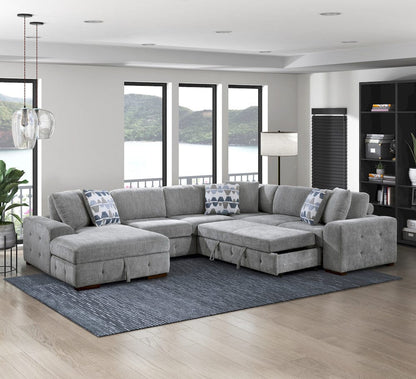 Homelegance  - Raife 4-Piece Sectional W/ Left Chaise in Gray - 9624GYx42RLC  view 8