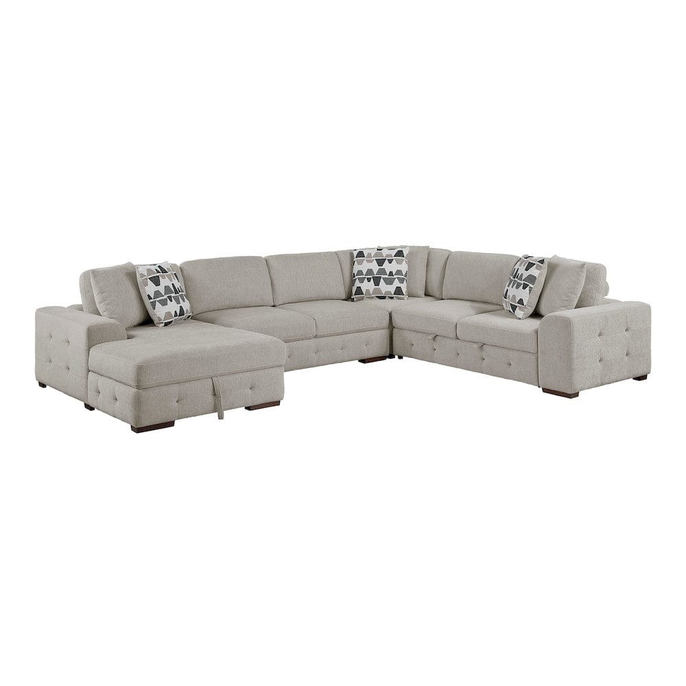 Homelegance  - Raife 4-Piece Sectional W/ Left Chaise in Taupe - 9624TPx42RLC  view 1