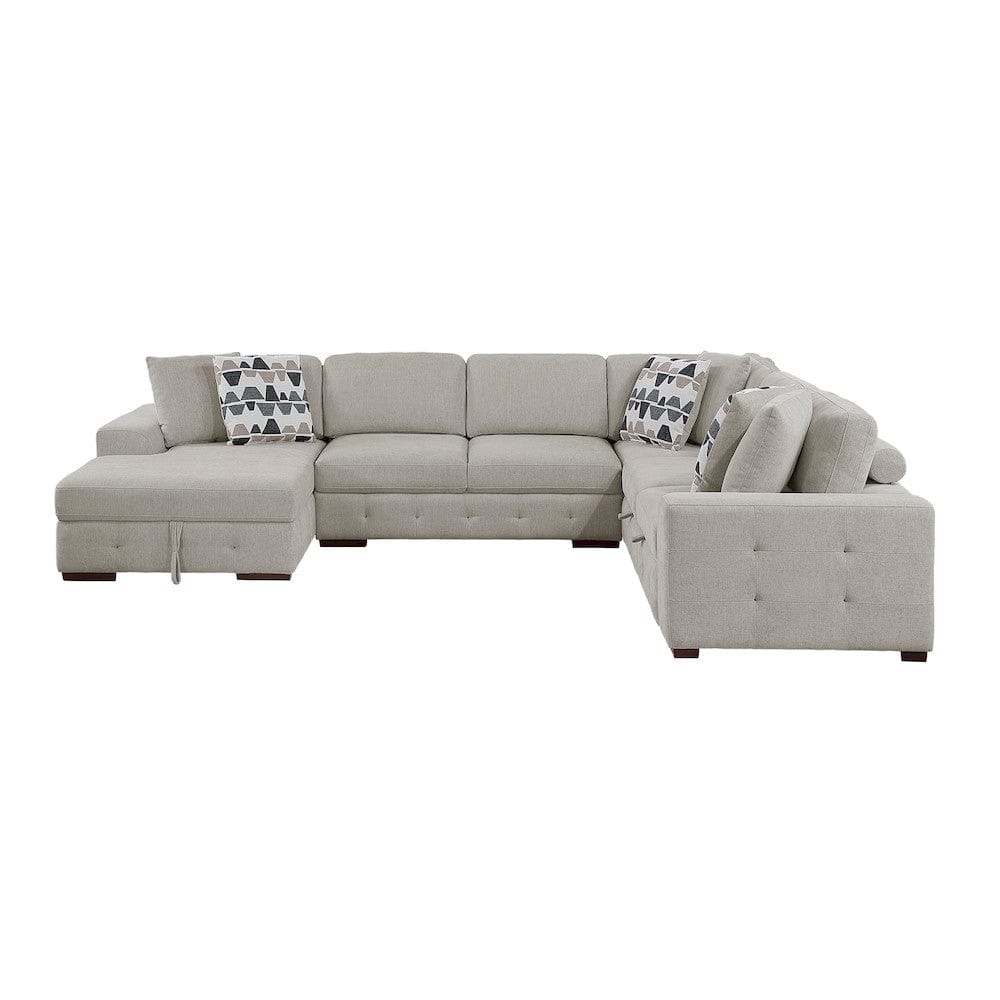 Homelegance  - Raife 4-Piece Sectional W/ Left Chaise in Taupe - 9624TPx42RLC  view 2