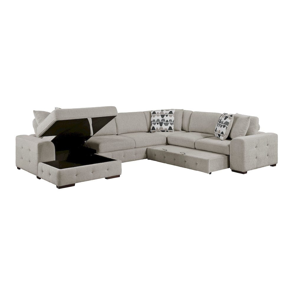 Homelegance  - Raife 4-Piece Sectional W/ Left Chaise in Taupe - 9624TPx42RLC  view 5