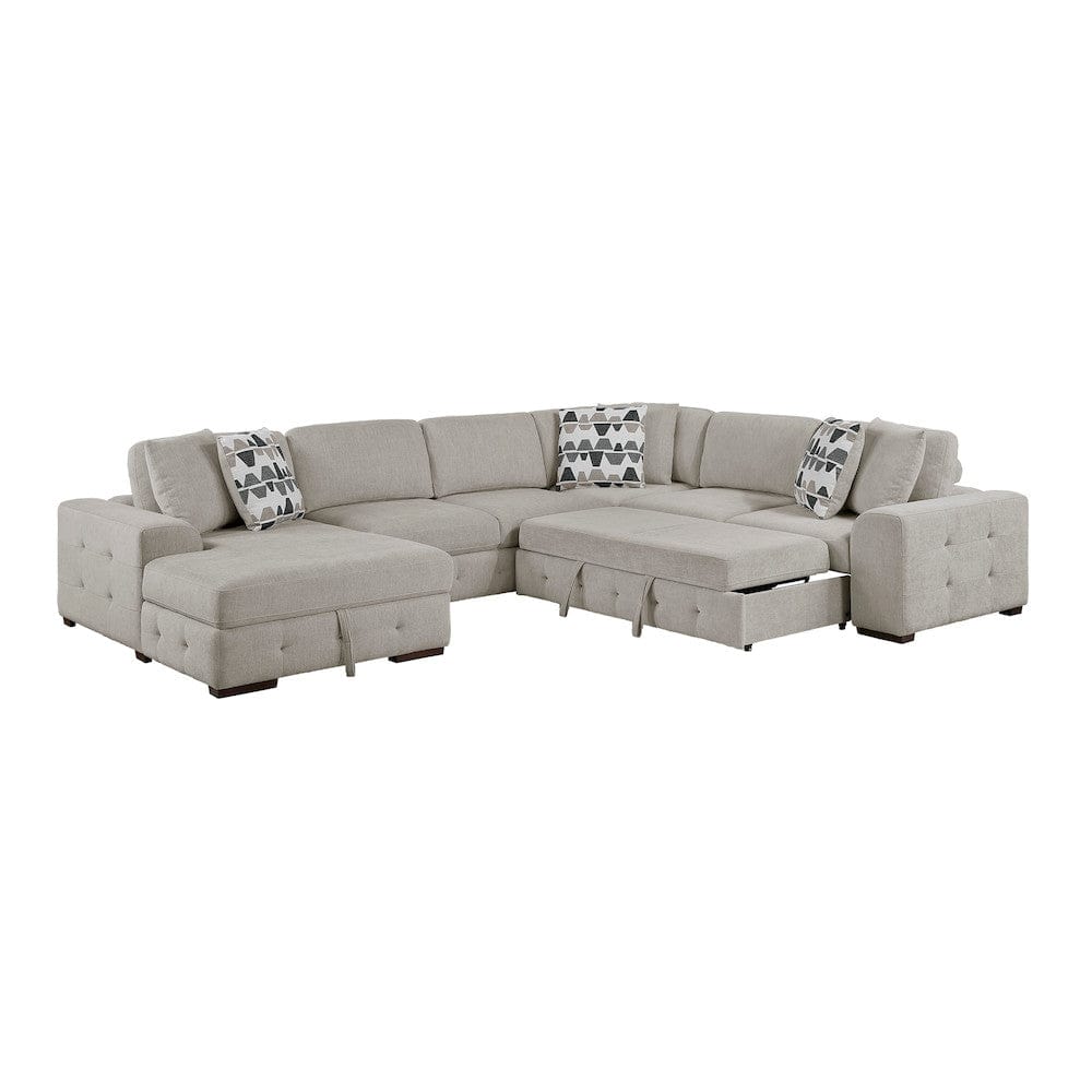Homelegance  - Raife 4-Piece Sectional W/ Left Chaise in Taupe - 9624TPx42RLC  view 7