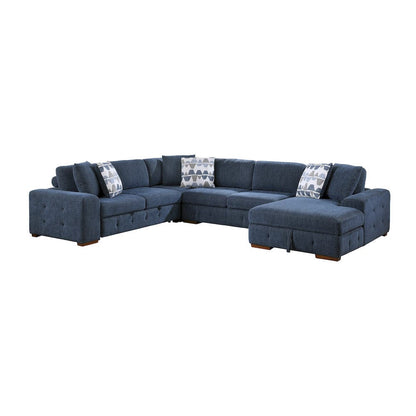 Homelegance  - Raife 4-Piece Sectional W/ Right Chaise in Blue - 9624BUx42LRC  view 1