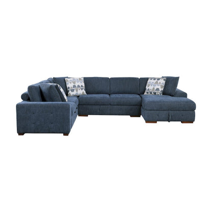 Homelegance  - Raife 4-Piece Sectional W/ Right Chaise in Blue - 9624BUx42LRC  view 2