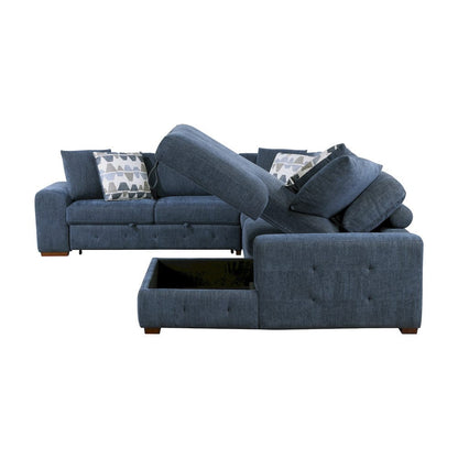 Homelegance  - Raife 4-Piece Sectional W/ Right Chaise in Blue - 9624BUx42LRC  view 5