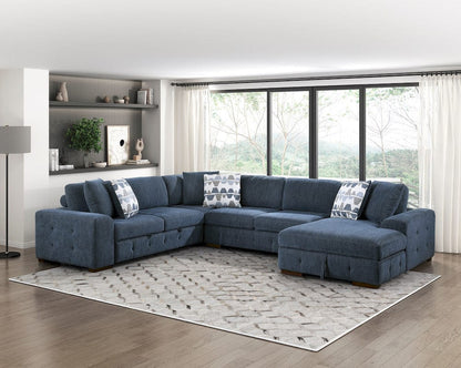 Homelegance  - Raife 4-Piece Sectional W/ Right Chaise in Blue - 9624BUx42LRC  view 7