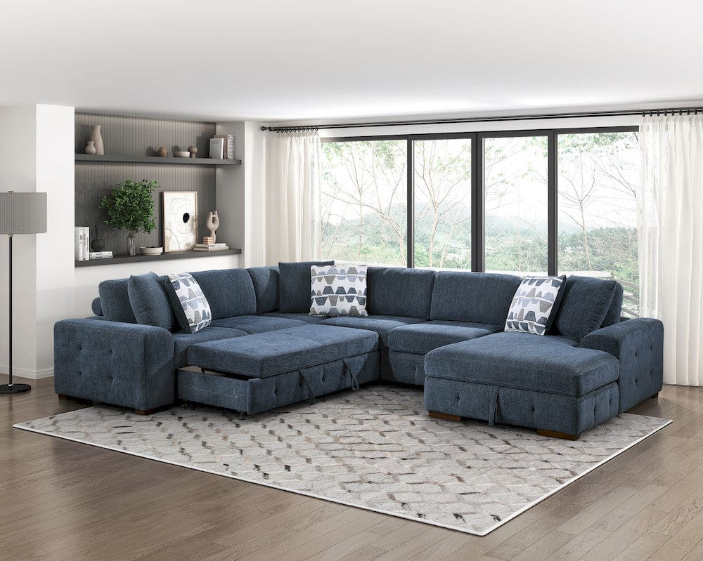 Homelegance  - Raife 4-Piece Sectional W/ Right Chaise in Blue - 9624BUx42LRC  view 9