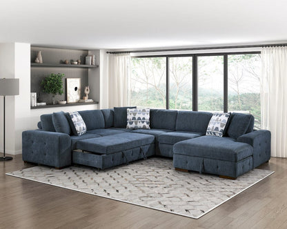 Homelegance  - Raife 4-Piece Sectional W/ Right Chaise in Blue - 9624BUx42LRC  view 9