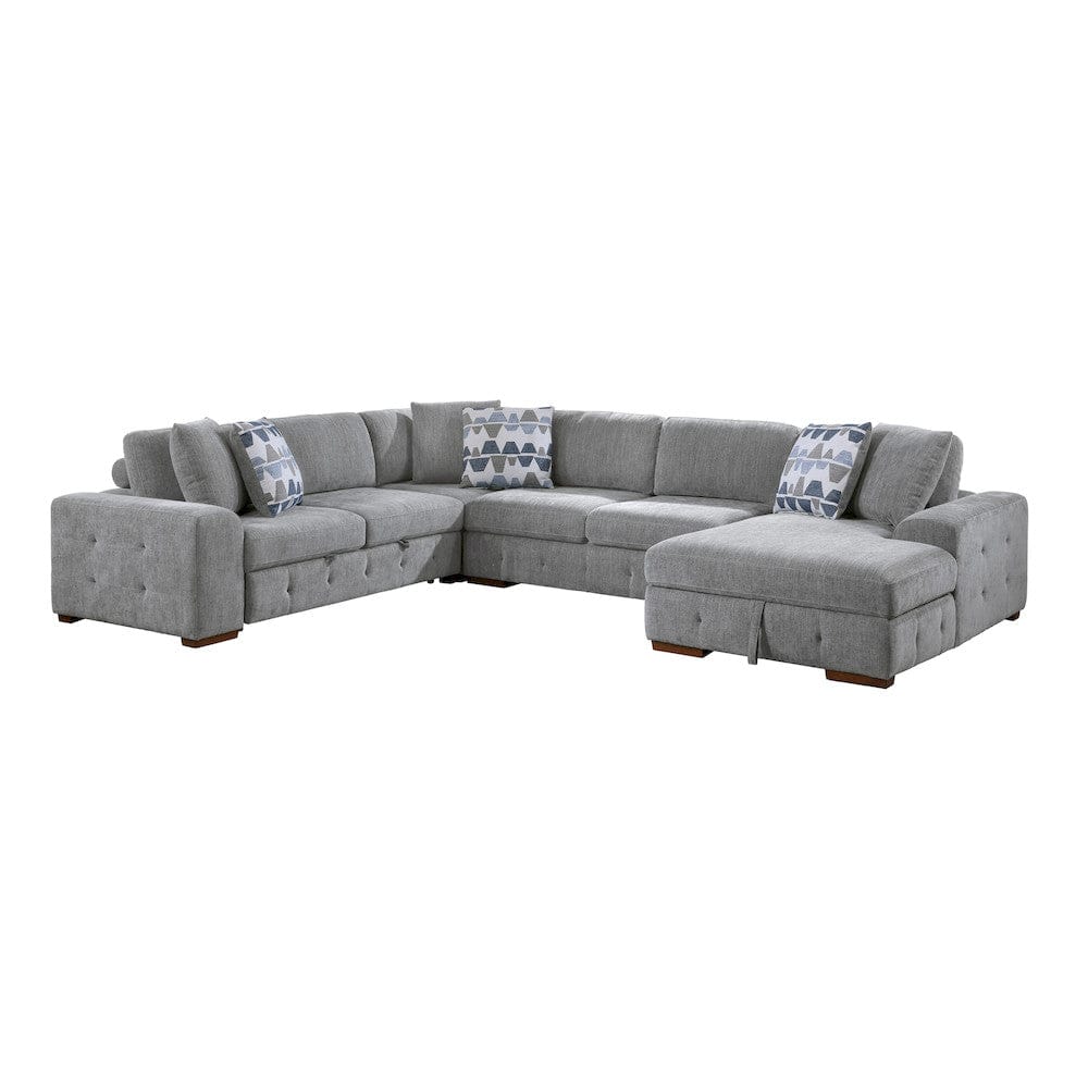 Homelegance  - Raife 4-Piece Sectional W/ Right Chaise in Gray - 9624GYx42LRC  view 1