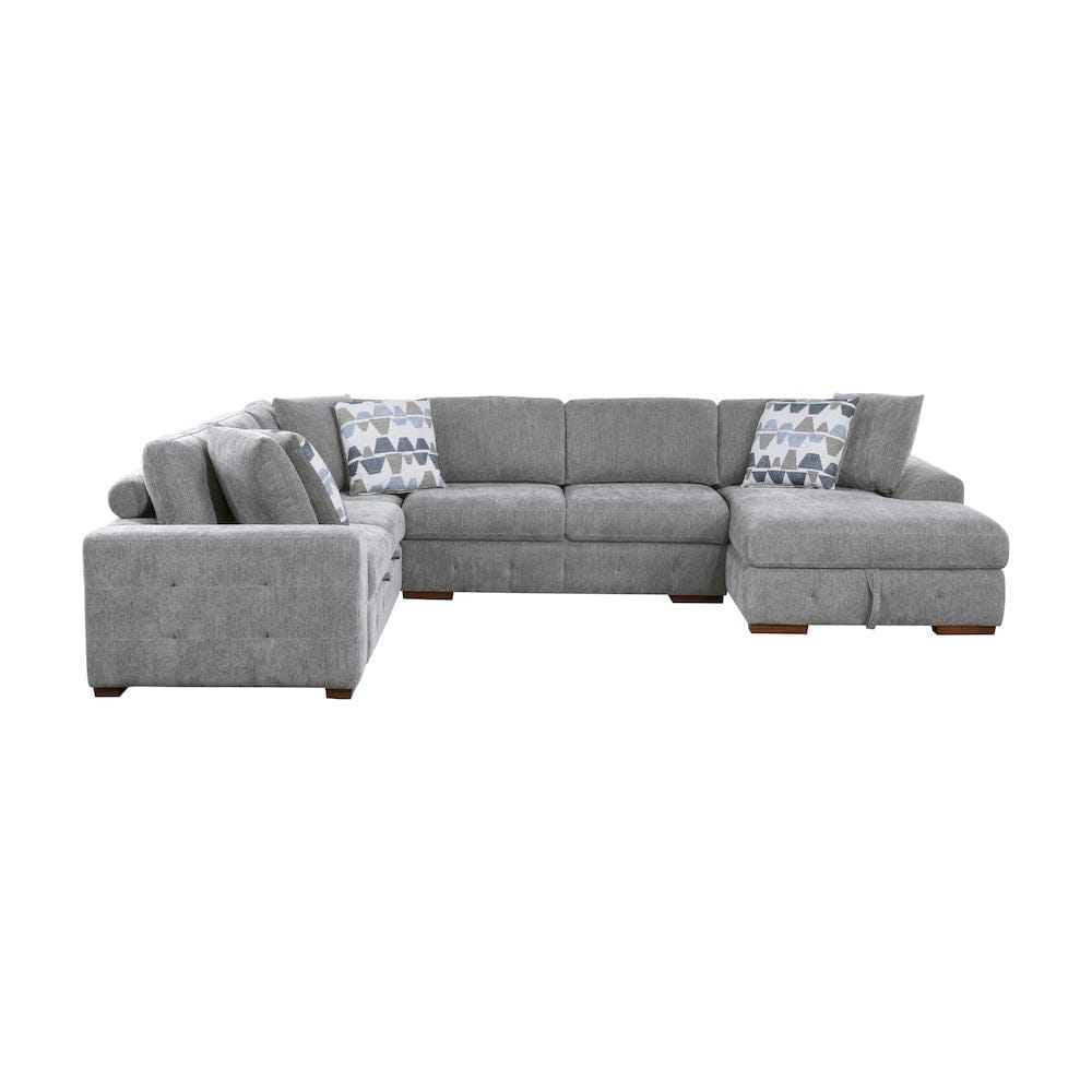 Homelegance  - Raife 4-Piece Sectional W/ Right Chaise in Gray - 9624GYx42LRC  view 2
