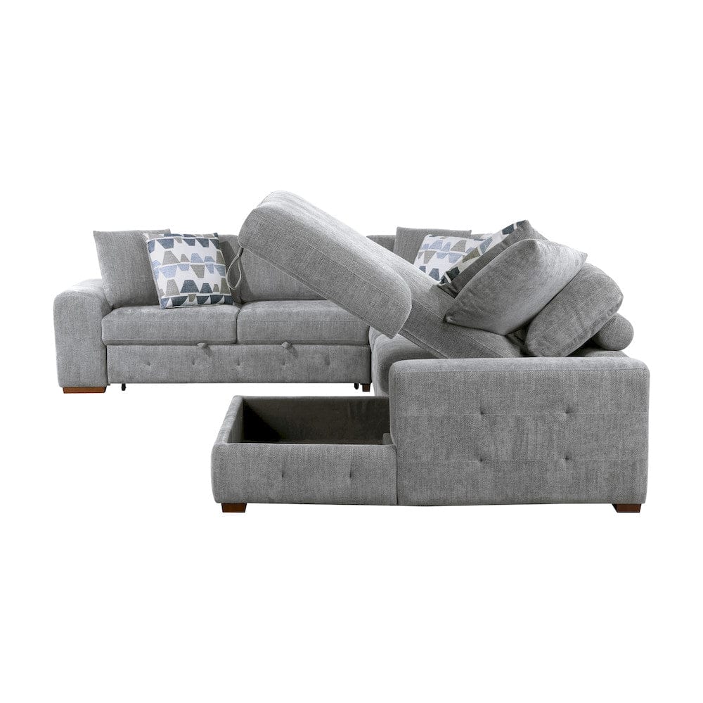 Homelegance  - Raife 4-Piece Sectional W/ Right Chaise in Gray - 9624GYx42LRC  view 5