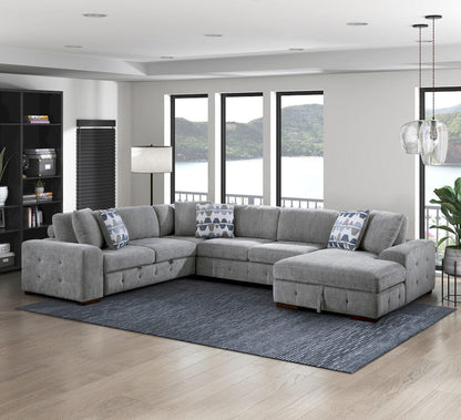 Homelegance  - Raife 4-Piece Sectional W/ Right Chaise in Gray - 9624GYx42LRC  view 8