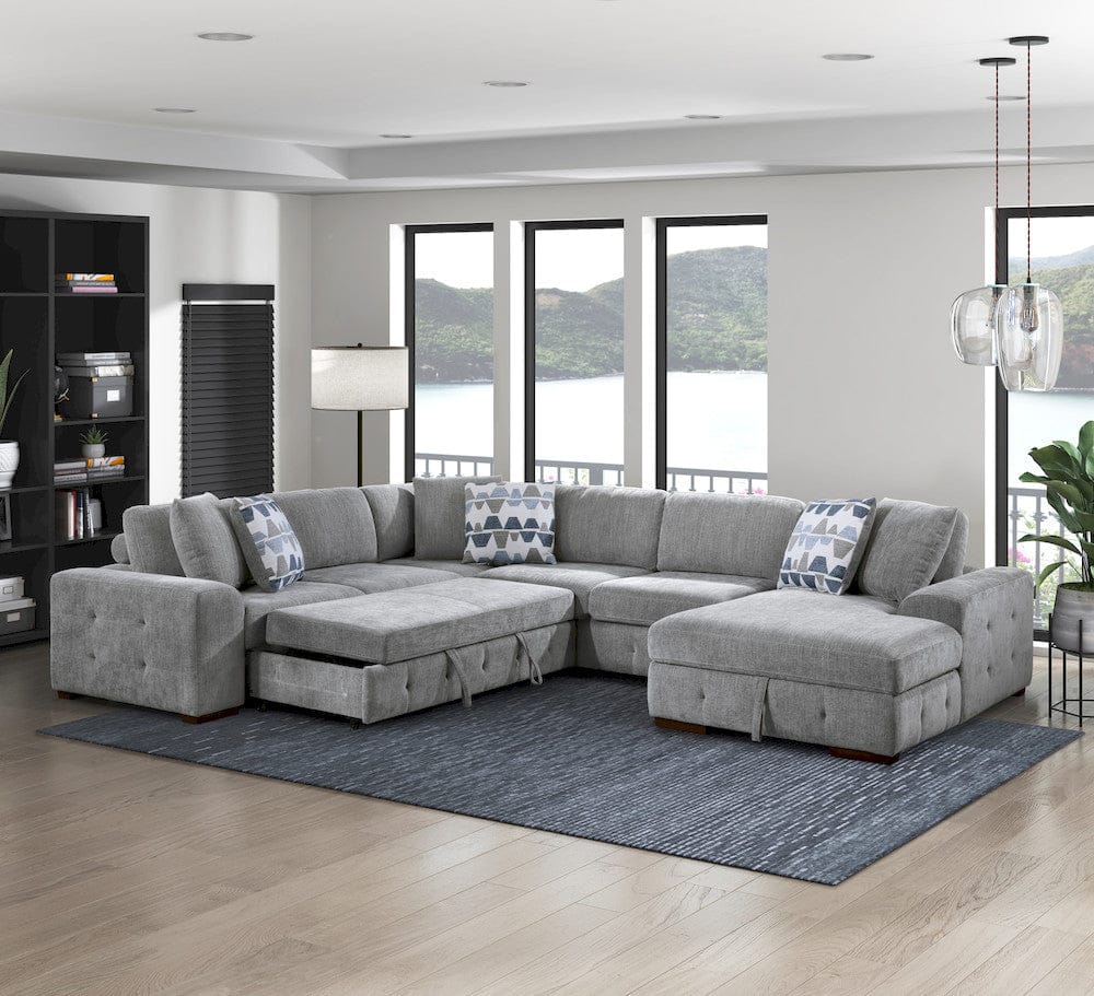 Homelegance  - Raife 4-Piece Sectional W/ Right Chaise in Gray - 9624GYx42LRC  view 10