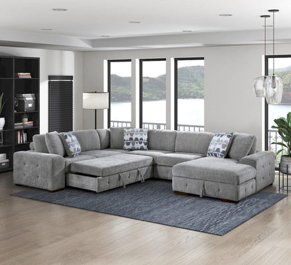 Homelegance  - Raife 4-Piece Sectional W/ Right Chaise in Gray - 9624GYx42LRC  view 10
