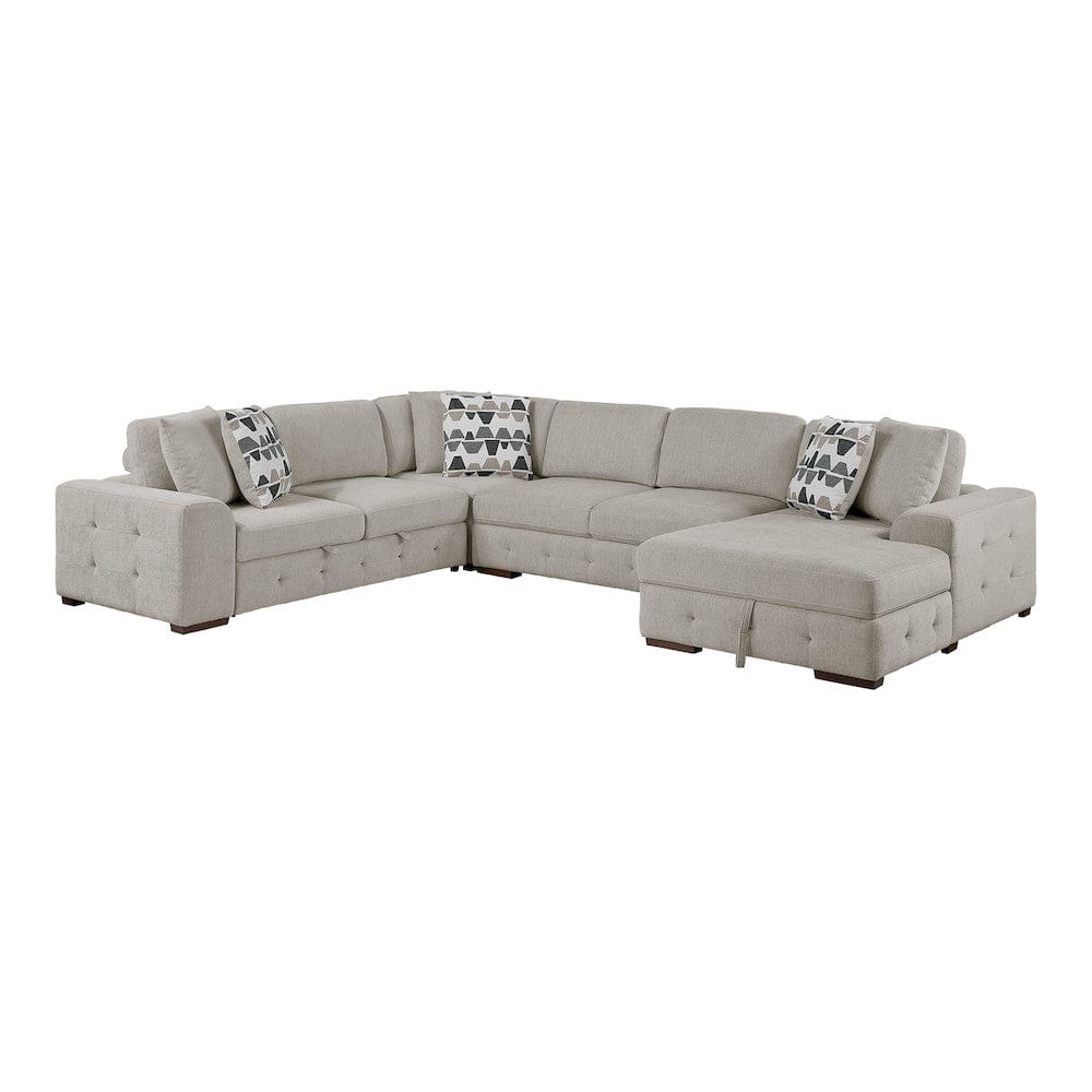 Homelegance  - Raife 4-Piece Sectional W/ Right Chaise in Taupe - 9624TPx42LRC  view 1