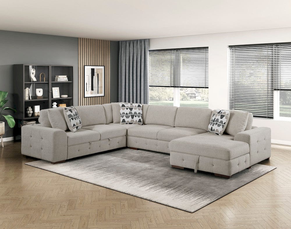 Homelegance  - Raife 4-Piece Sectional W/ Right Chaise in Taupe - 9624TPx42LRC  view 2