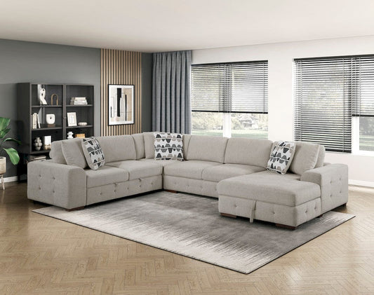Homelegance  - Raife 4-Piece Sectional W/ Right Chaise in Taupe - 9624TPx42LRC  view 2