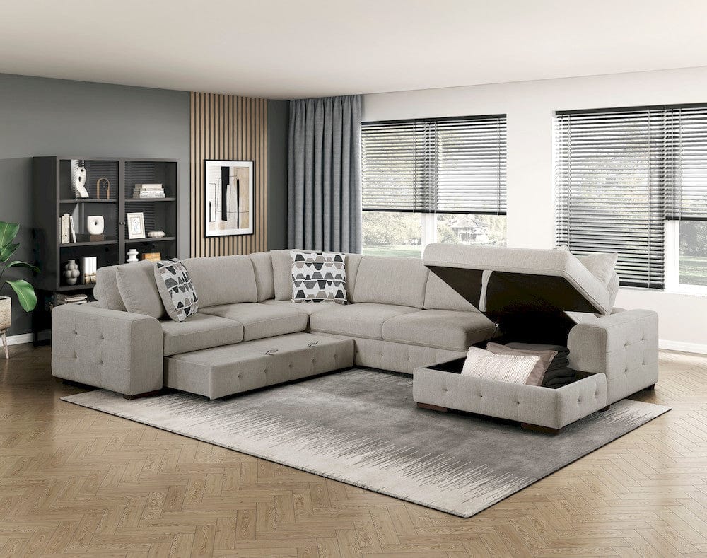 Homelegance  - Raife 4-Piece Sectional W/ Right Chaise in Taupe - 9624TPx42LRC  view 3