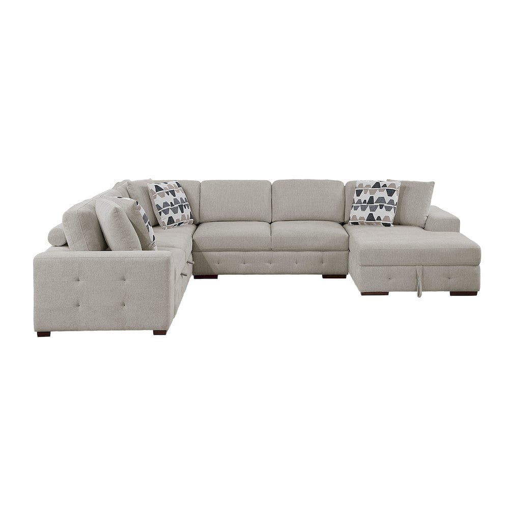 Homelegance  - Raife 4-Piece Sectional W/ Right Chaise in Taupe - 9624TPx42LRC  view 7