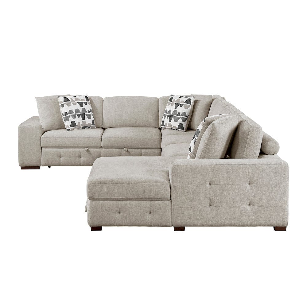 Homelegance  - Raife 4-Piece Sectional W/ Right Chaise in Taupe - 9624TPx42LRC  view 8