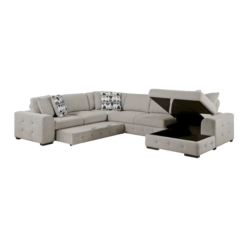 Homelegance  - Raife 4-Piece Sectional W/ Right Chaise in Taupe - 9624TPx42LRC  view 10