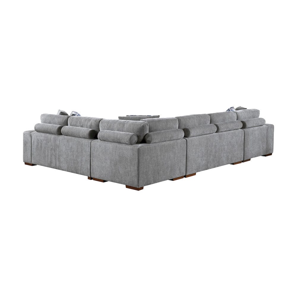 Homelegance  - Raife 5-Piece Sectional W/ Left Chaise and Storage Ottoman in Gray - 9624GYx5LC2R  view 5