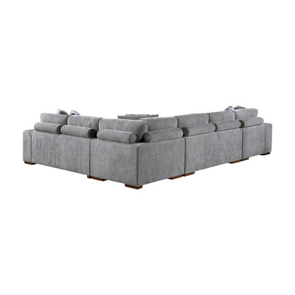 Homelegance  - Raife 5-Piece Sectional W/ Left Chaise and Storage Ottoman in Gray - 9624GYx5LC2R  view 5