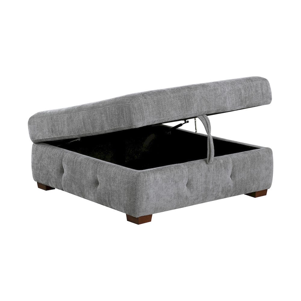 Homelegance  - Raife 5-Piece Sectional W/ Left Chaise and Storage Ottoman in Gray - 9624GYx5LC2R  view 9