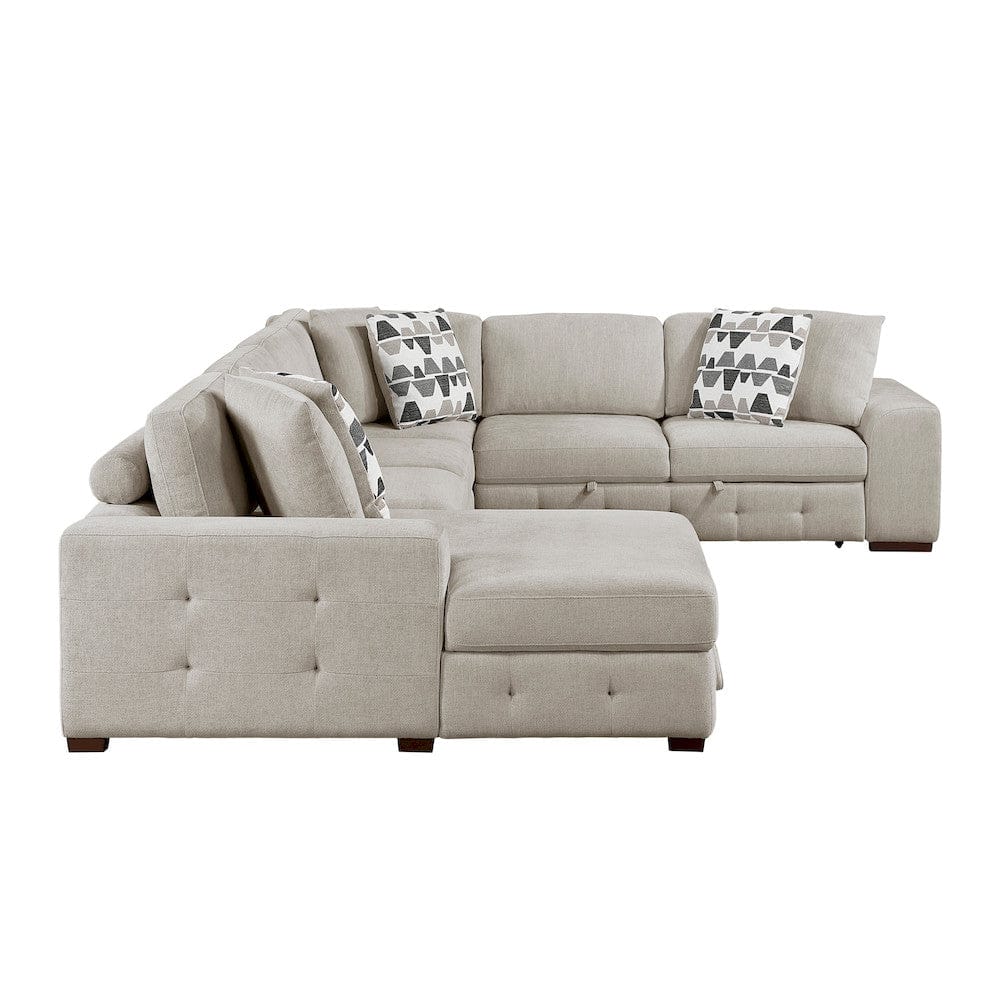Homelegance  - Raife 5-Piece Sectional W/ Left Chaise and Storage Ottoman in Taupe - 9624TPx5LC2R  view 10