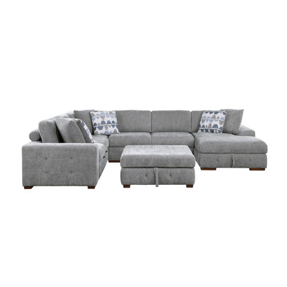 Homelegance  - Raife 5-Piece Sectional W/ Right Chaise and Storage Ottoman in Gray - 9624GYx52LRC  view 1