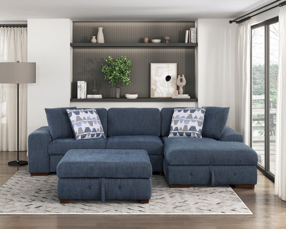Homelegance  - Raife Storage Ottoman in Blue - 9624BU-4  view 8