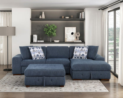 Homelegance  - Raife Storage Ottoman in Blue - 9624BU-4  view 8