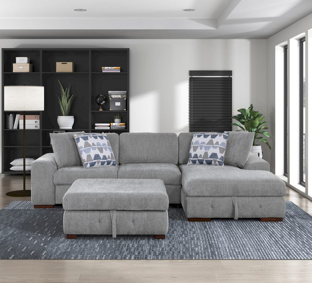 Homelegance  - Raife Storage Ottoman in Gray - 9624GY-4  view 6