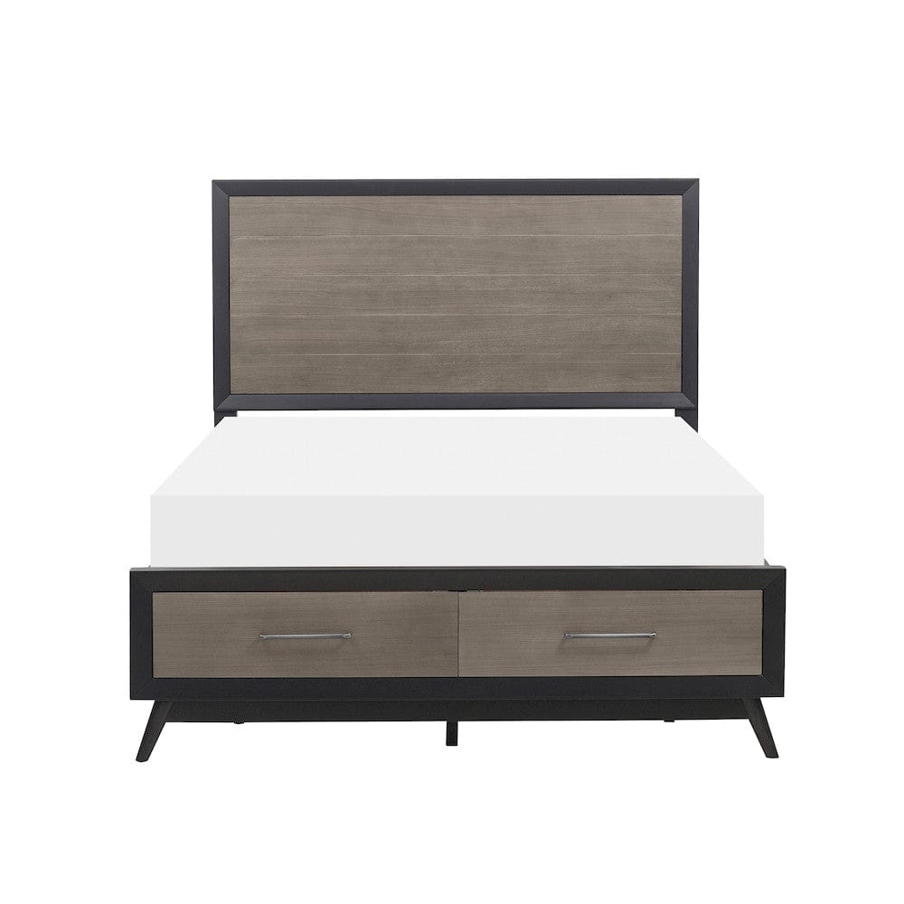 Homelegance  - Raku Queen Platform Bed W/ Footboard Storage - 1711-1x  view 1