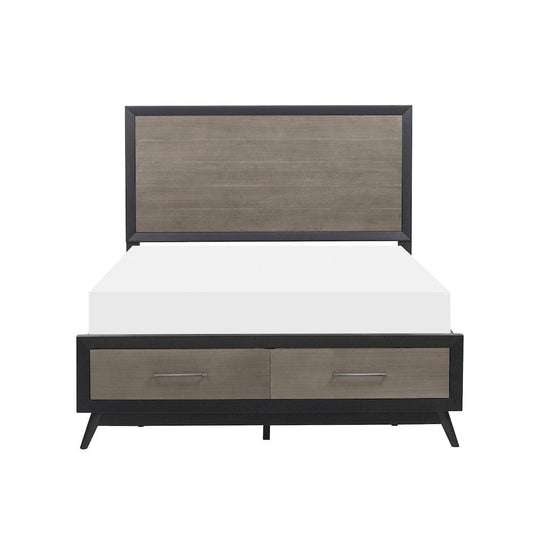 Homelegance  - Raku Queen Platform Bed W/ Footboard Storage - 1711-1x  view 1
