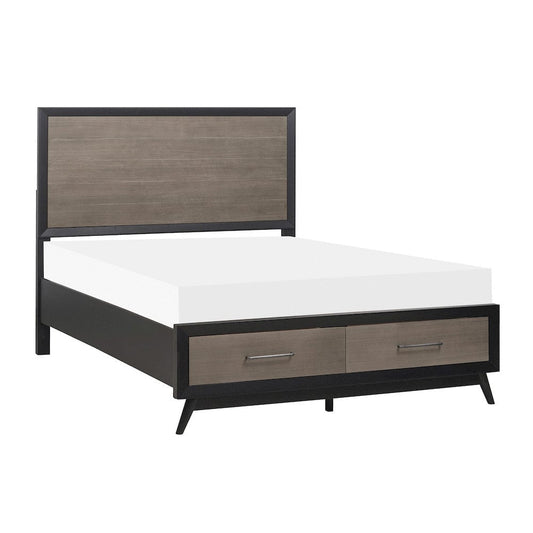 Homelegance  - Raku Queen Platform Bed W/ Footboard Storage - 1711-1x  view 2