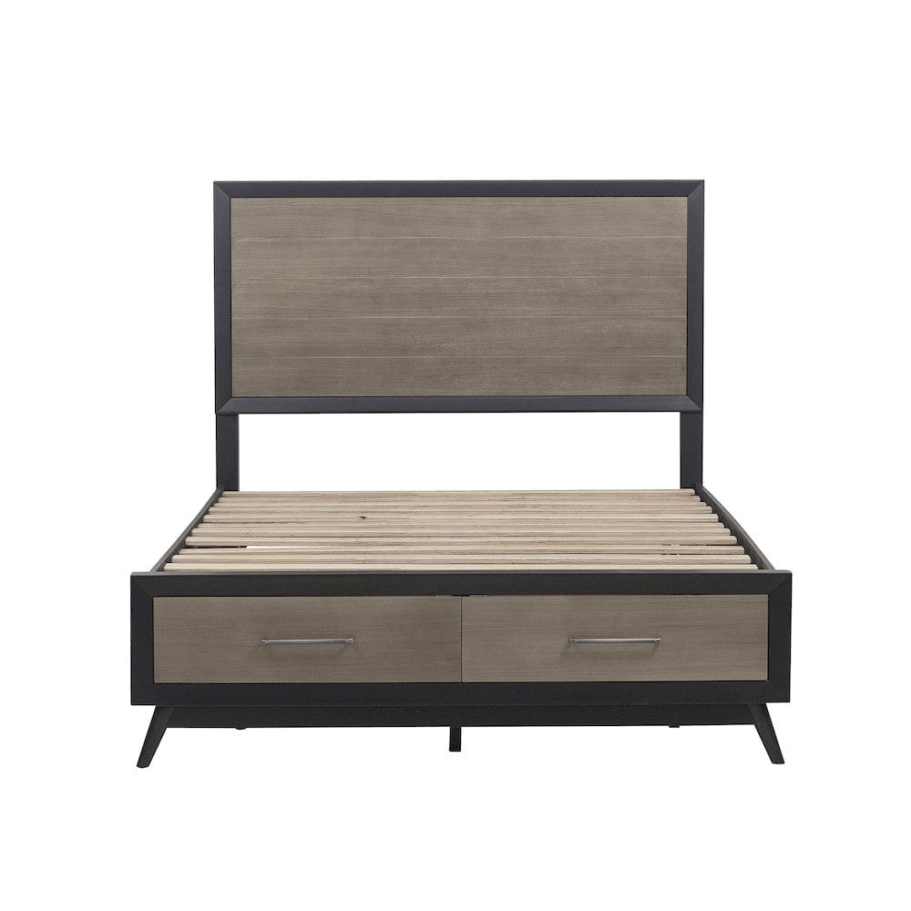 Homelegance  - Raku Queen Platform Bed W/ Footboard Storage - 1711-1x  view 3