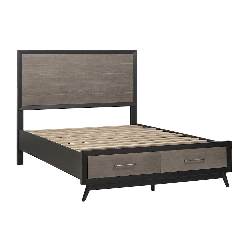 Homelegance  - Raku Queen Platform Bed W/ Footboard Storage - 1711-1x  view 5