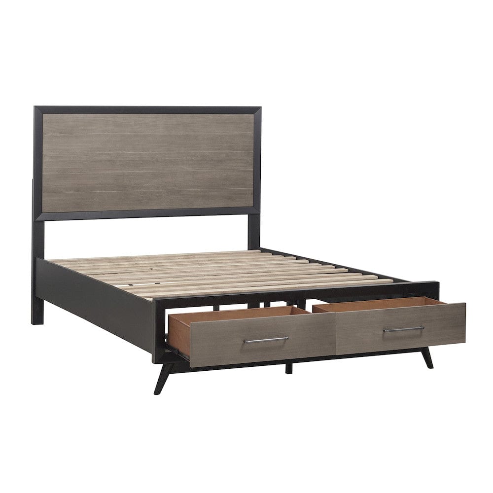 Homelegance  - Raku Queen Platform Bed W/ Footboard Storage - 1711-1x  view 6
