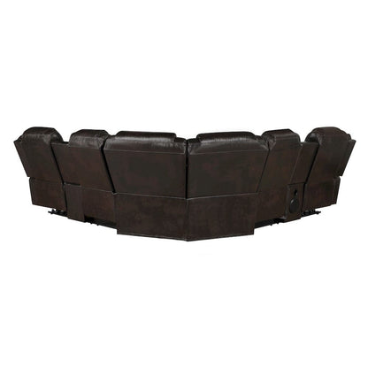 Homelegance  - Ramone 3-Piece Power Reclining Sectional W/ Consoles, Speakers, Subwoofer and LED Lighting in Dark brown - 9508DBxSCPW  view 9
