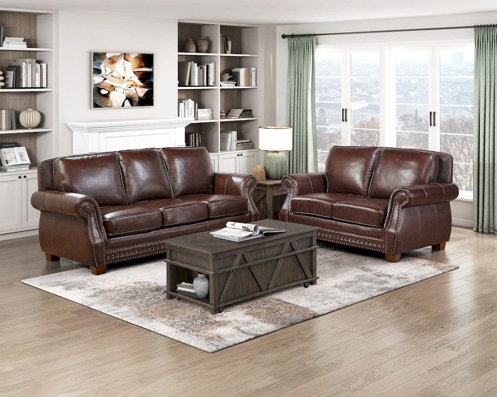 Homelegance  - Remington Love Seat in Brown - 8448BRW-2  view 4