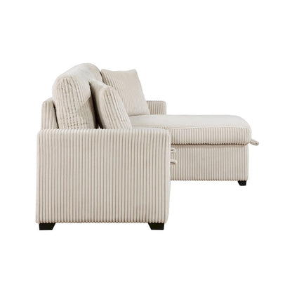 Homelegance  - Rhett 3-Piece Reversible Sectional W/ Pull-out Bed and Hidden Storage in Beige - 9649BExSC  view 2