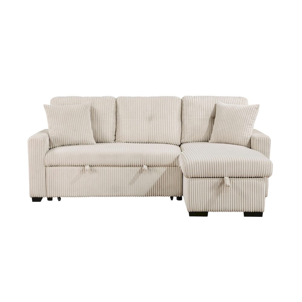 Homelegance  - Rhett 3-Piece Reversible Sectional W/ Pull-out Bed and Hidden Storage in Beige - 9649BExSC  view 3