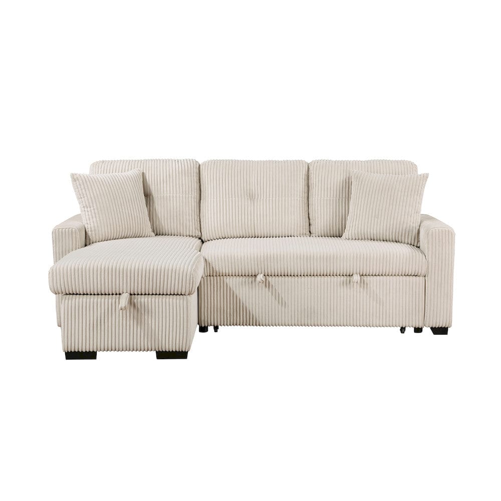 Homelegance  - Rhett 3-Piece Reversible Sectional W/ Pull-out Bed and Hidden Storage in Beige - 9649BExSC  view 6