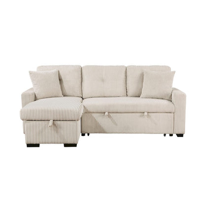 Homelegance  - Rhett 3-Piece Reversible Sectional W/ Pull-out Bed and Hidden Storage in Beige - 9649BExSC  view 6